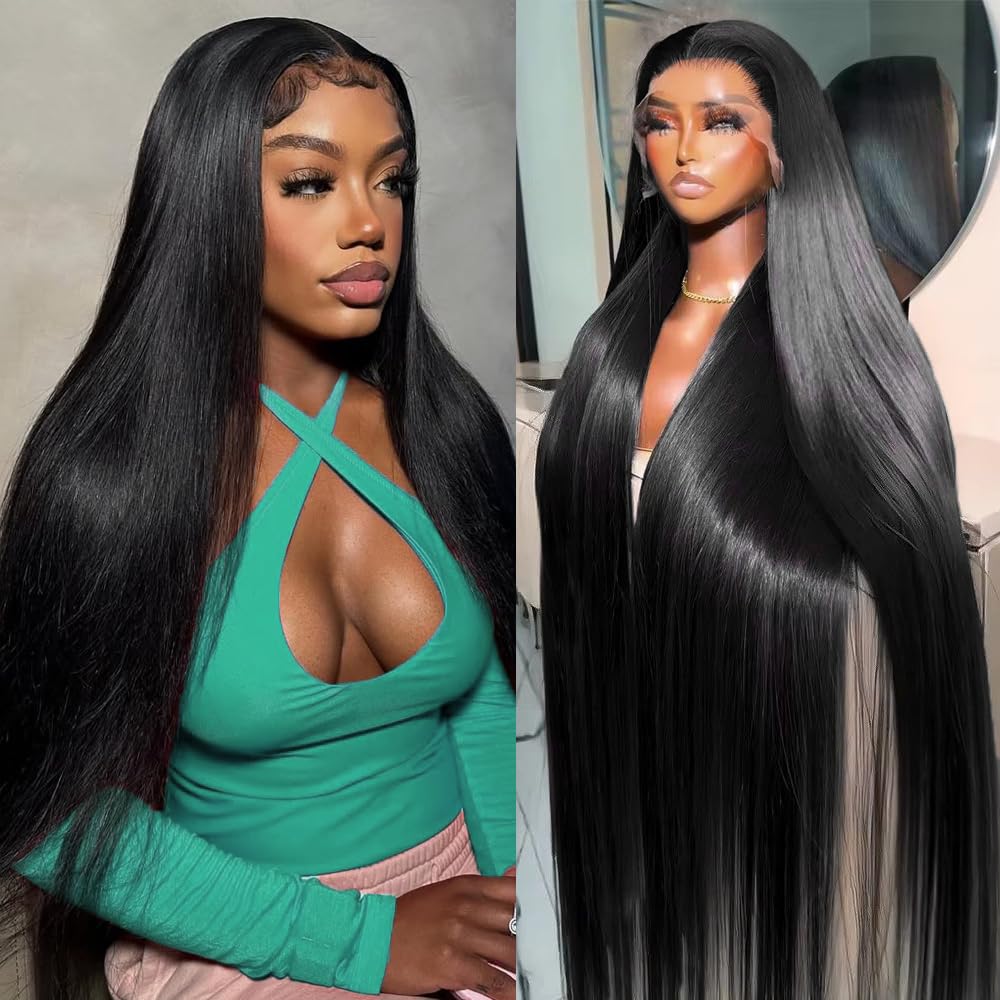 18-34 Inch 13x6 Lace Front Wigs Human Hair 200 Density Straight HD Lace Front Wigs Human Hair Pre Plucked 13x6 Lace Frontal Straight Human Hair Wigs for Women Glueless Wigs Human Hair