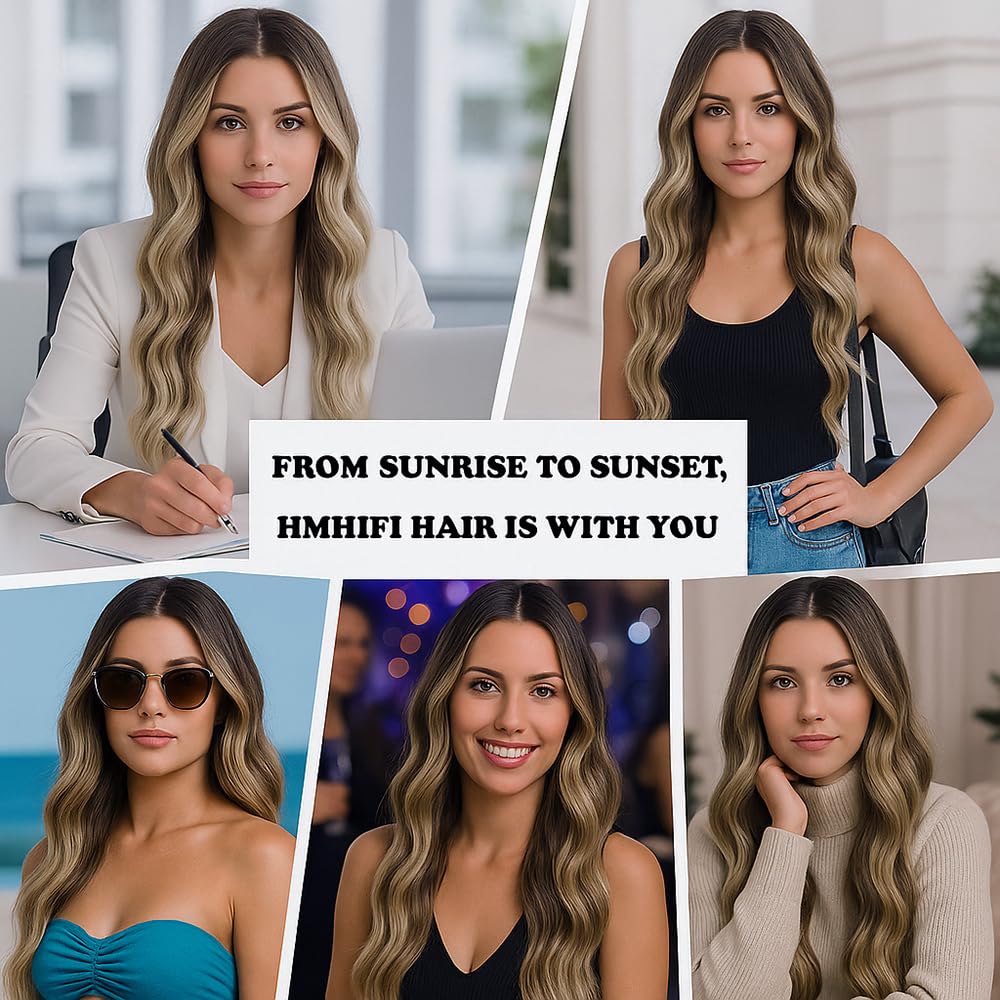 Long Ombre Blonde Wigs for Women 26 inch Long Wavy Middle Part Wig Ombre Blonde Wigs Upgraded Protein Fiber Hair Replacement Wig Cosplay Costume Halloween Wig(26'' Brown Ombre Blonde)