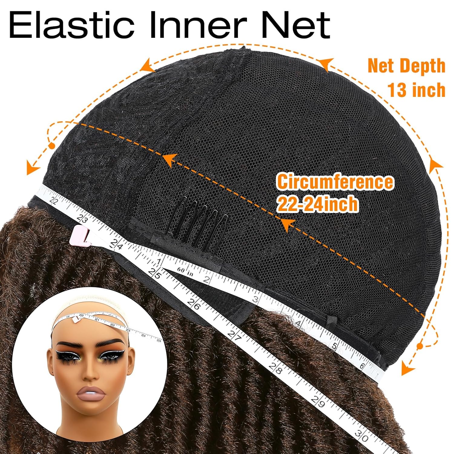 HANNE Dreadlock Wig Short Twist Wigs for Black Women and Men Afro Curly Synthetic Wig Faux Locs Braided Crochet Hair Wigs (1B/30#)