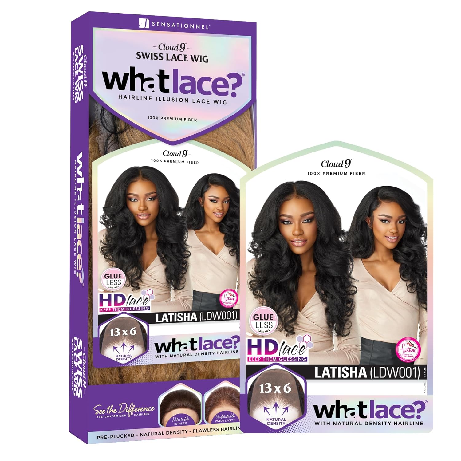Sensationnel What Lace 13X6 Wigs - Latisha Lacefrontal Hand Tied Glueless Synthetic With Natural Density Preplucked Hairline (Dark Brown 2)