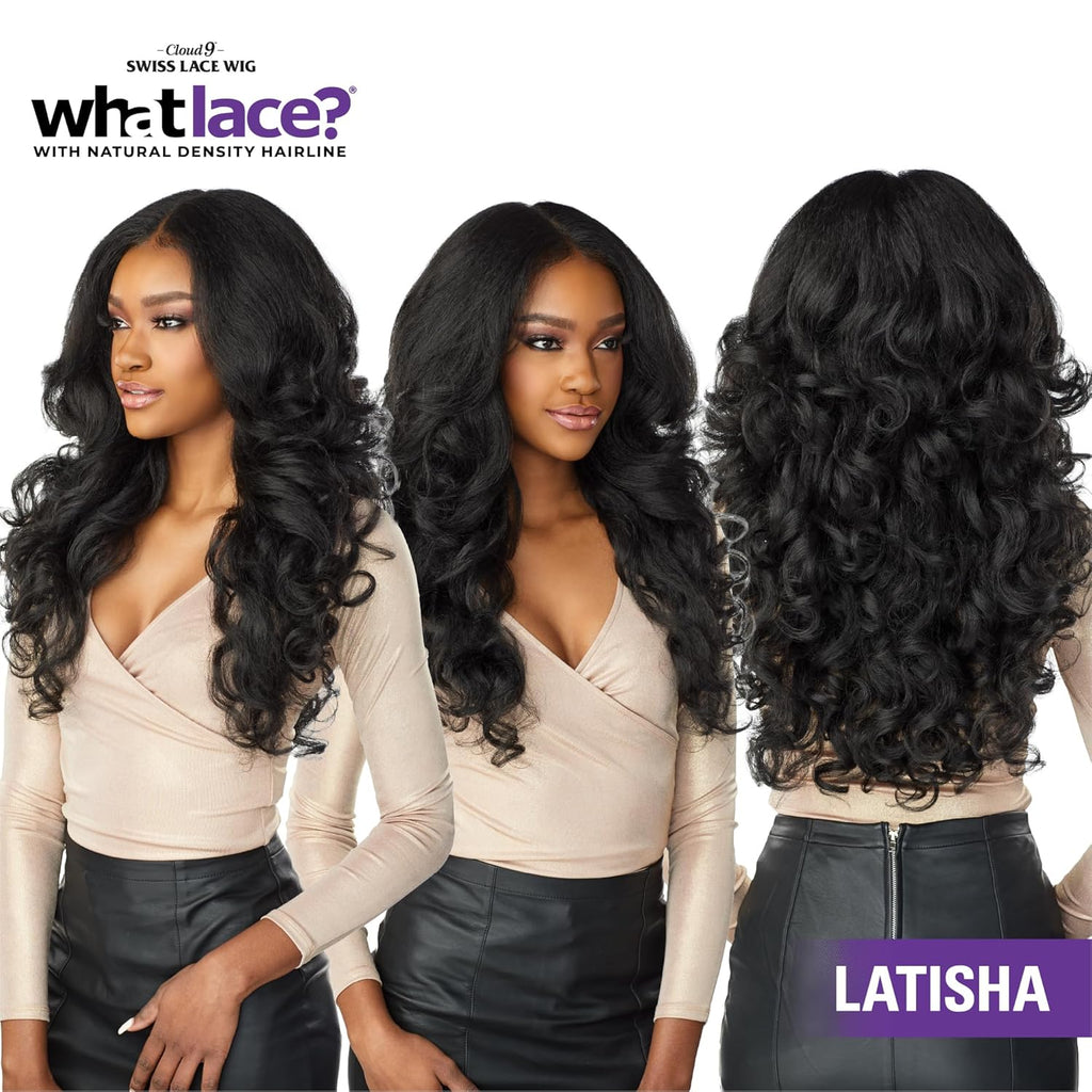 Sensationnel What Lace 13X6 Wigs - Latisha Lacefrontal Hand Tied Glueless Synthetic With Natural Density Preplucked Hairline (Dark Brown 2)