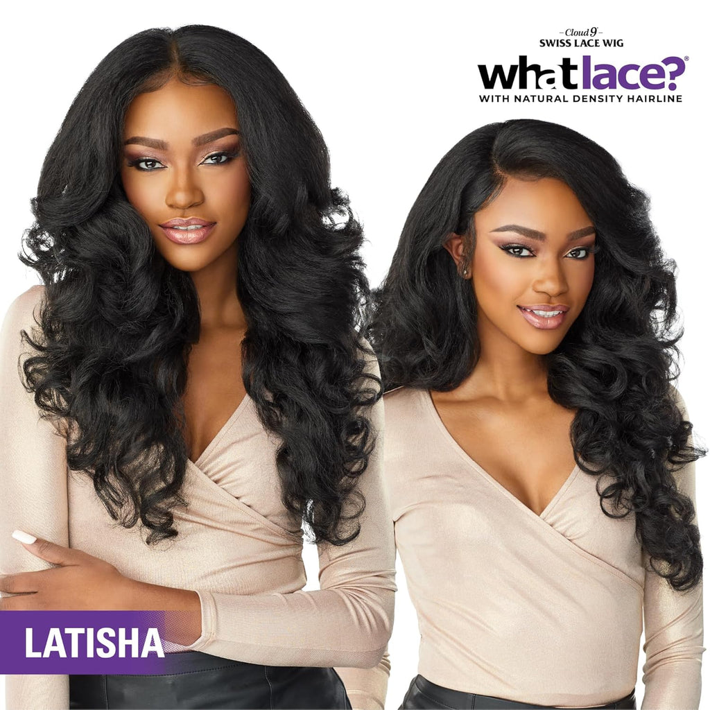 Sensationnel What Lace 13X6 Wigs - Latisha Lacefrontal Hand Tied Glueless Synthetic With Natural Density Preplucked Hairline (Dark Brown 2)