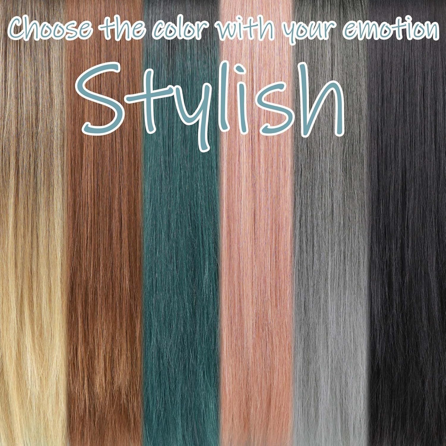 PARK YUN 30 Inch Long Wavy Wig with Bangs for Women Champagne Silver Ombre with Dark Roots Heat Resistant Synthetic Wig Natural Look for Daily Party Cosplay